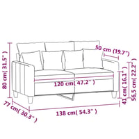 vidaXL barna szövetkanapé 120 cm kétszemélyes 9