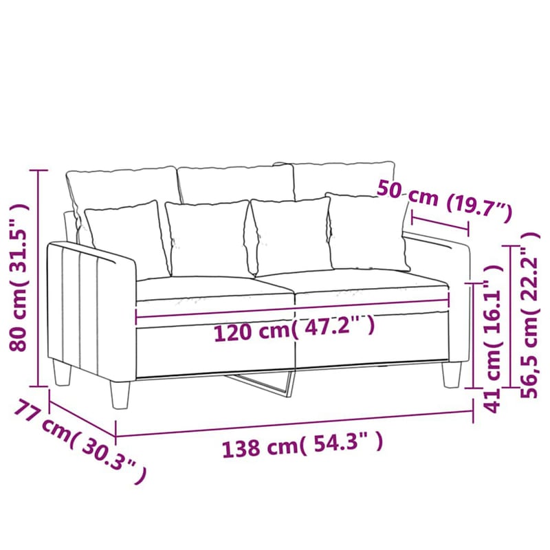 vidaXL barna szövetkanapé 120 cm kétszemélyes