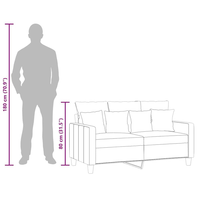 vidaXL barna szövetkanapé 120 cm kétszemélyes