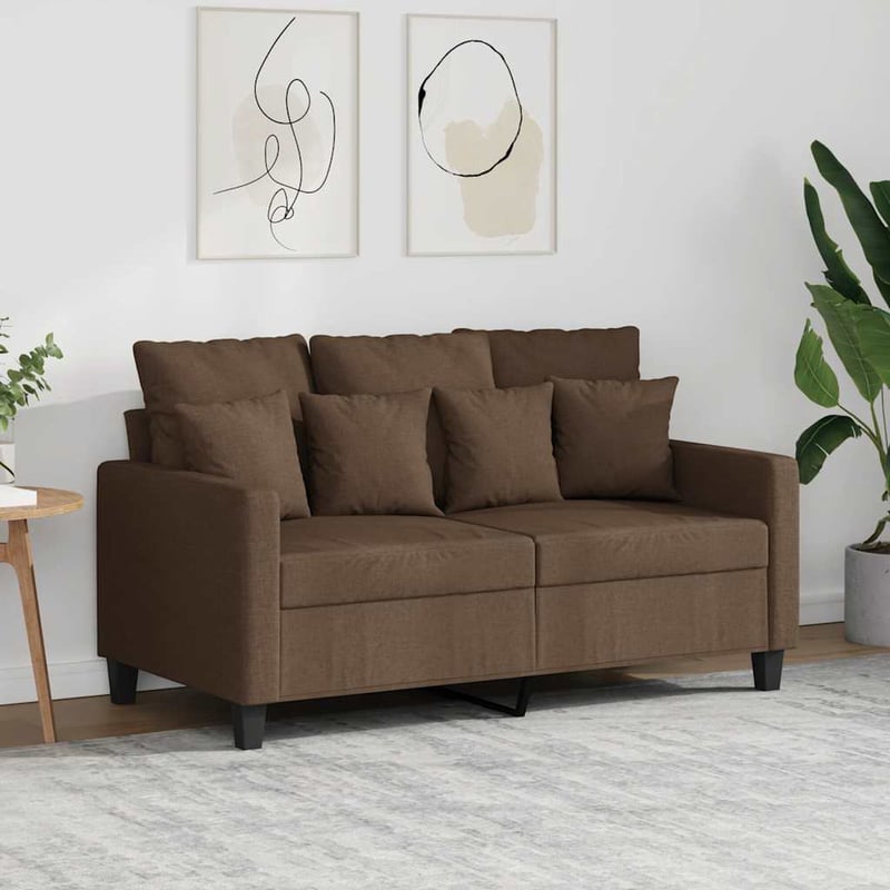 vidaXL barna szövetkanapé 120 cm kétszemélyes