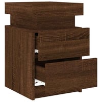 vidaXL Barna tölgy éjjeliszekrény LED-ekkel 35x39x55 cm 2 db 7