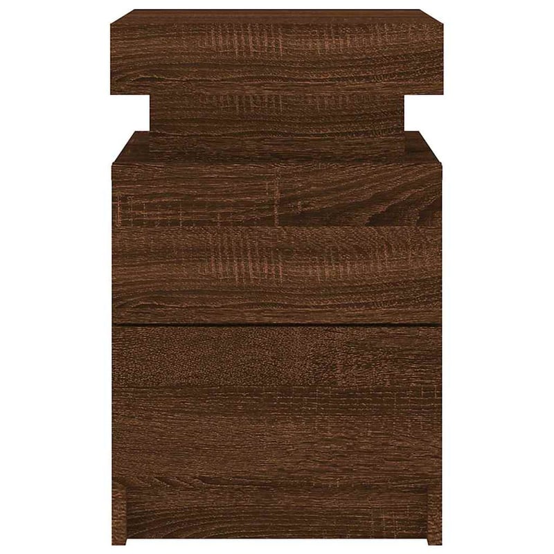 vidaXL Barna tölgy éjjeliszekrény LED-ekkel 35x39x55 cm 2 db