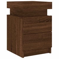 vidaXL Barna tölgy éjjeliszekrény LED-ekkel 35x39x55 cm 2 db 5