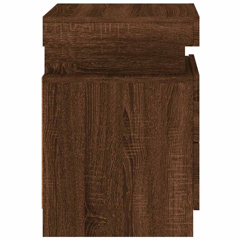 vidaXL Barna tölgy éjjeliszekrény LED-ekkel 35x39x55 cm 2 db