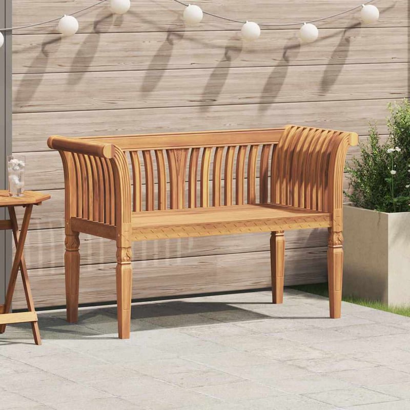 vidaXL Barna Tömör Tíkfa Pad 127,5x52x80 cm