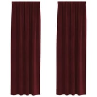 vidaXL Bársony Sötétítő Függöny 2 db Bordó 140x225 cm 1