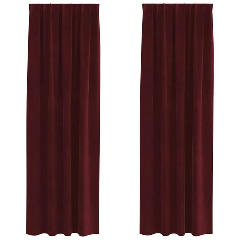 vidaXL Bársony Sötétítő Függöny 2 db Bordó 140x225 cm