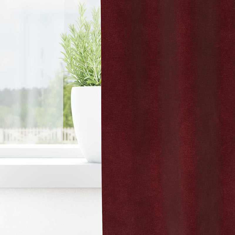 vidaXL Bársony Sötétítő Függöny 2 db Bordó 140x225 cm