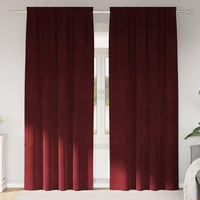 vidaXL Bársony Sötétítő Függöny 2 db Bordó 140x225 cm 2