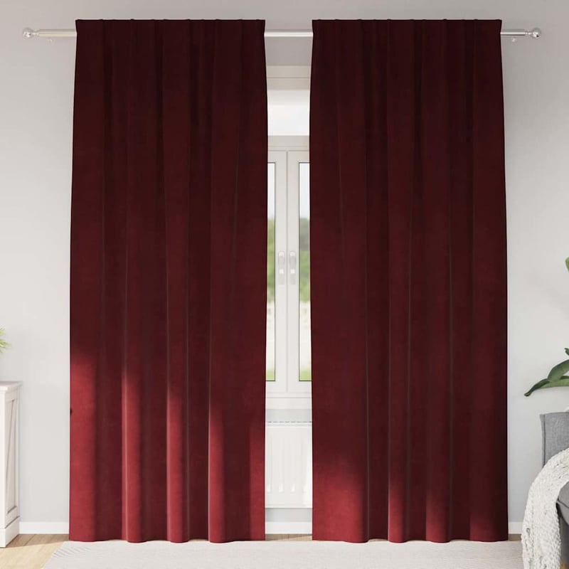 vidaXL Bársony Sötétítő Függöny 2 db Bordó 140x225 cm
