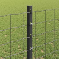 vidaXL Beágyazott kerítésoszlop szett 11 db szürke 160 cm porszórt acél 4