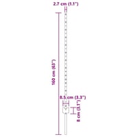 vidaXL Beágyazott kerítésoszlop szett 11 db szürke 160 cm porszórt acél 8