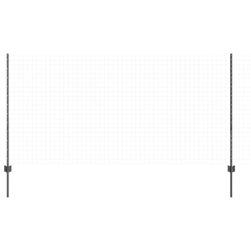 vidaXL Beágyazott kerítésoszlop szett 11 db szürke 160 cm porszórt acél