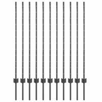 vidaXL Beágyazott kerítésoszlop szett 11 db szürke 160 cm porszórt acél 1