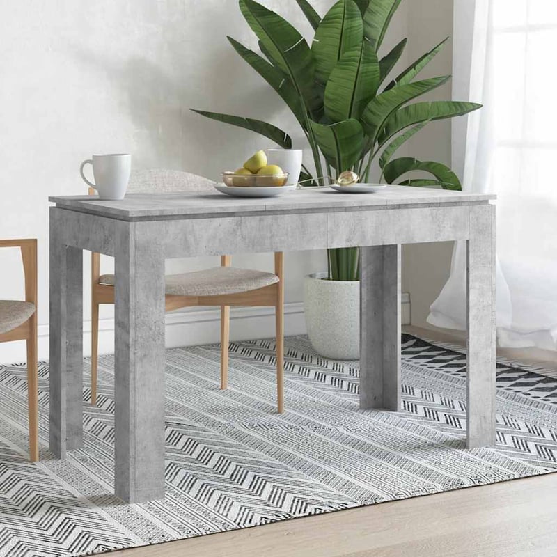 vidaXL betonszürke étkezőasztal 120x60x76 cm fa szerkezettel
