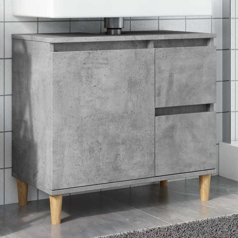 vidaXL betonszürke fa mosdószekrény 65x33x60 cm