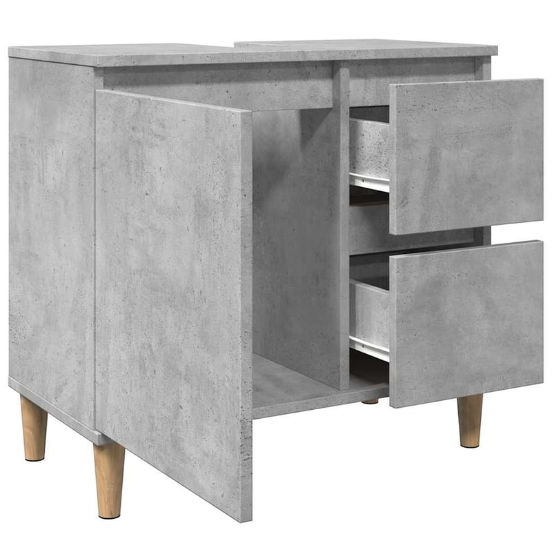 vidaXL betonszürke fa mosdószekrény 65x33x60 cm