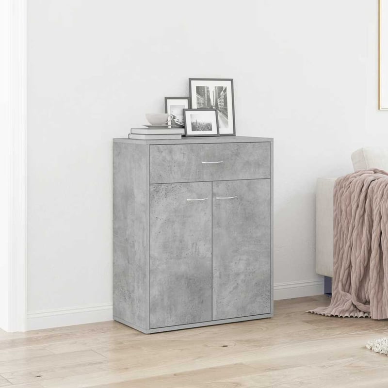 vidaXL betonszürke fa tálalószekrény 60x30x75 cm