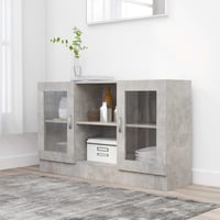 vidaXL betonszürke fa vitrinszekrény 120x30,5x70 cm 1