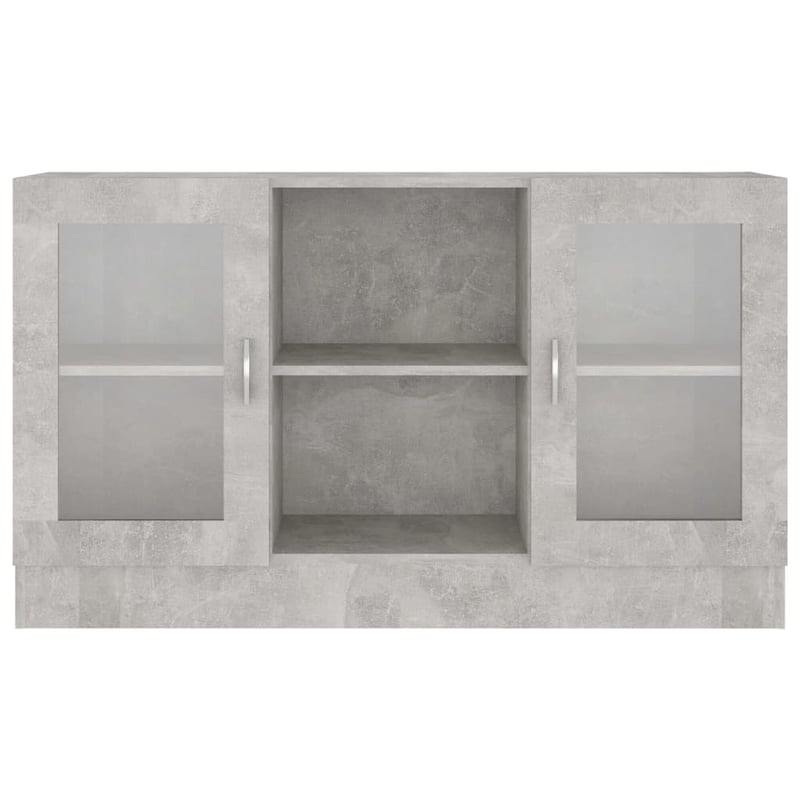 vidaXL betonszürke fa vitrinszekrény 120x30,5x70 cm