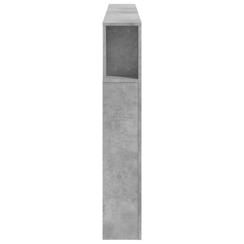 vidaXL betonszürke LED-es fejtámla 200 cm szerelt fa