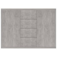 vidaXL Tálalószekrény Betonszürke 88x30x65 cm Szerelt Fa Tárolószekrény Nappali Előszoba Bútor 4