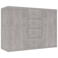 vidaXL Tálalószekrény Betonszürke 88x30x65 cm Szerelt Fa Tárolószekrény Nappali Előszoba Bútor 1