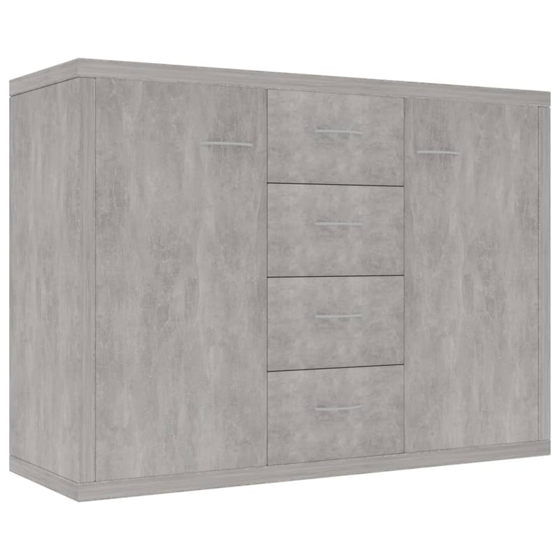 vidaXL Tálalószekrény Betonszürke 88x30x65 cm Szerelt Fa Tárolószekrény Nappali Előszoba Bútor