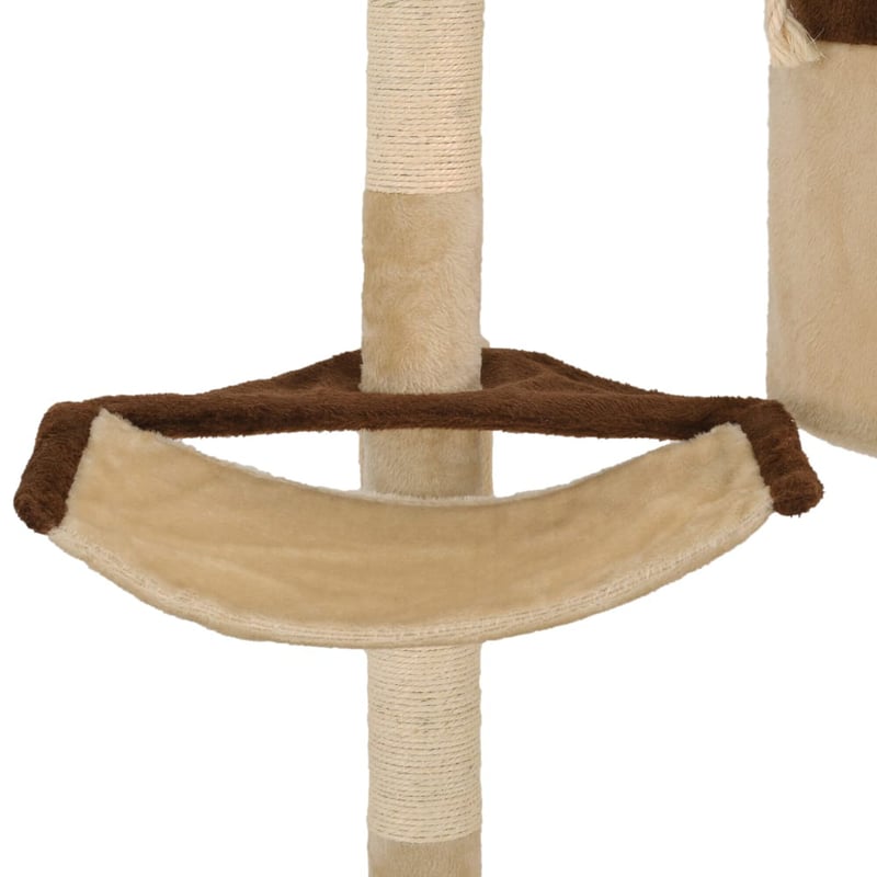 vidaXL bézs-barna fali macskabútor szizál kaparófákkal 194 cm