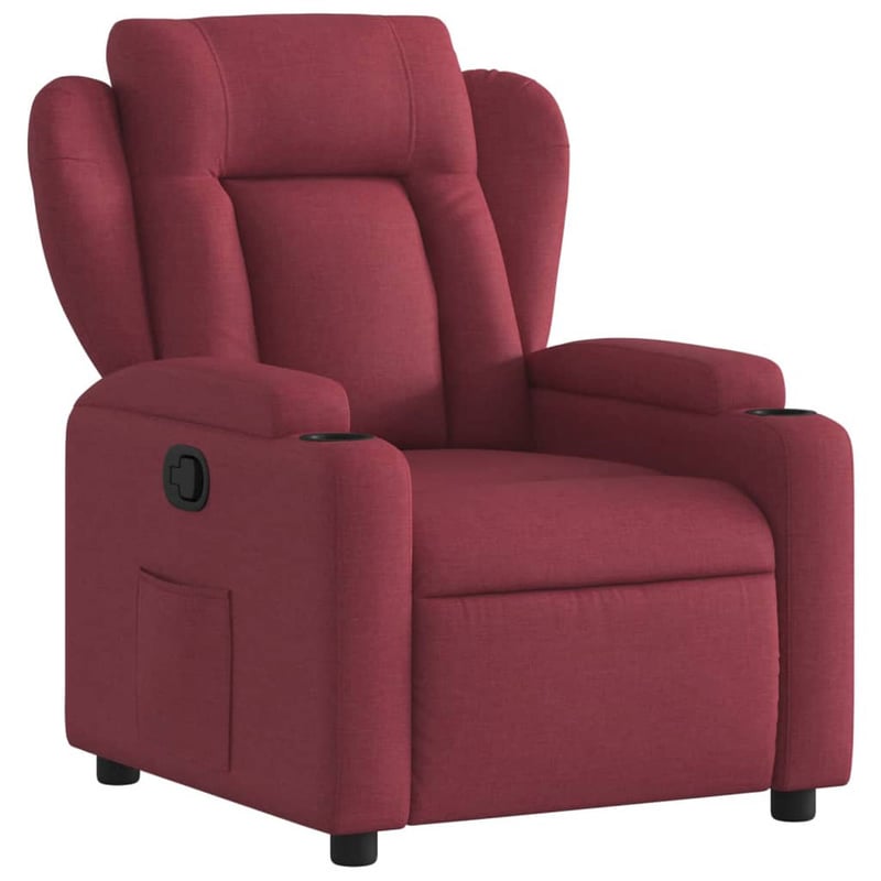 vidaXL bordó dönthető szövetfotel relaxációs funkcióval