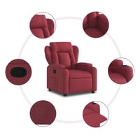 vidaXL bordó dönthető szövetfotel relaxációs funkcióval 5