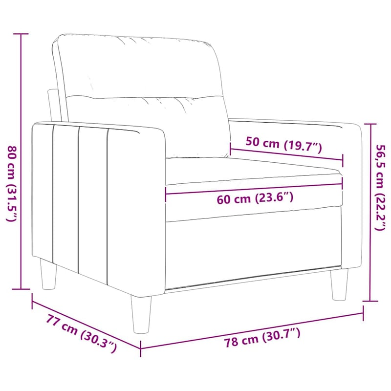 Fotoliu vidaXL din material textil vișiniu, 60 cm