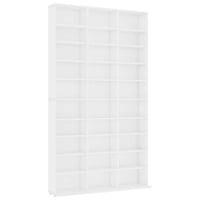 vidaXL CD DVD polc falra szerelhető könyvespolc fehér 102 x 23 x 177,5 cm fa médiatároló állvány 1