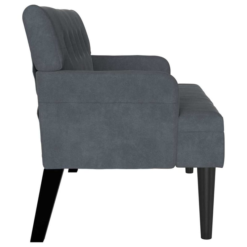 Fotoliu Chesterfield vidaXL, tapițat cu catifea, gri închis, 112x65,5x75 cm