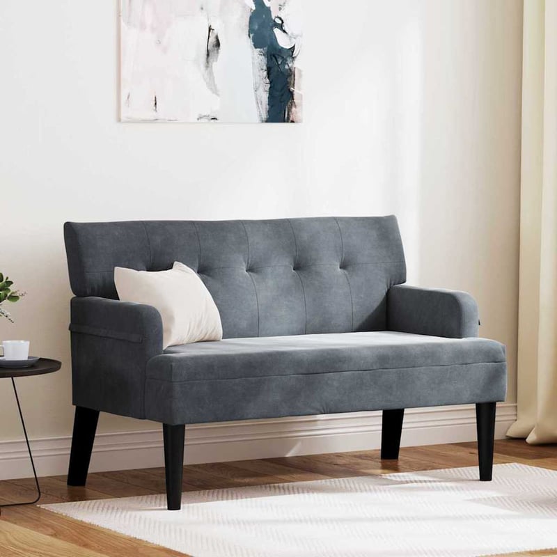 Fotoliu Chesterfield vidaXL, tapițat cu catifea, gri închis, 112x65,5x75 cm