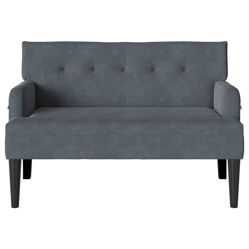Fotoliu Chesterfield vidaXL, tapițat cu catifea, gri închis, 112x65,5x75 cm