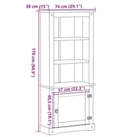 vidaXL Corona tömör fenyő magasszekrény 170 cm magas 9