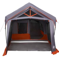 vidaXL Családi Sátor 620x322x240cm Szürke-Narancs Poliészter 10