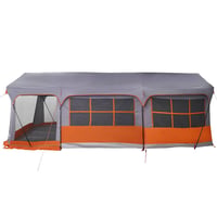 vidaXL Családi Sátor 620x322x240cm Szürke-Narancs Poliészter 5