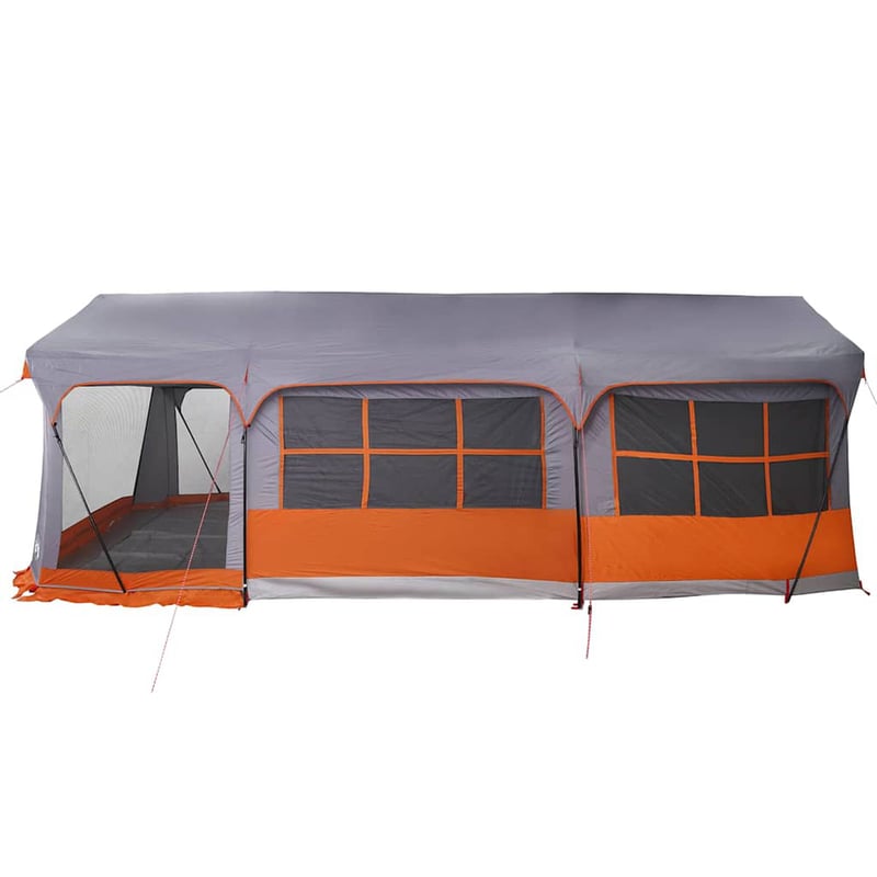 vidaXL Családi Sátor 620x322x240cm Szürke-Narancs Poliészter