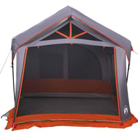 vidaXL Családi Sátor 620x322x240cm Szürke-Narancs Poliészter 4