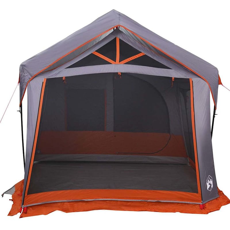 vidaXL Családi Sátor 620x322x240cm Szürke-Narancs Poliészter