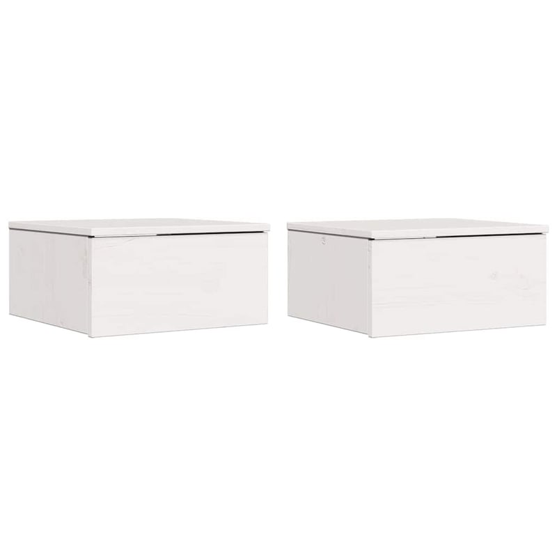 vidaXL Éjjeli asztal 2 darab fehér fenyőfa 37x35x18,5 cm