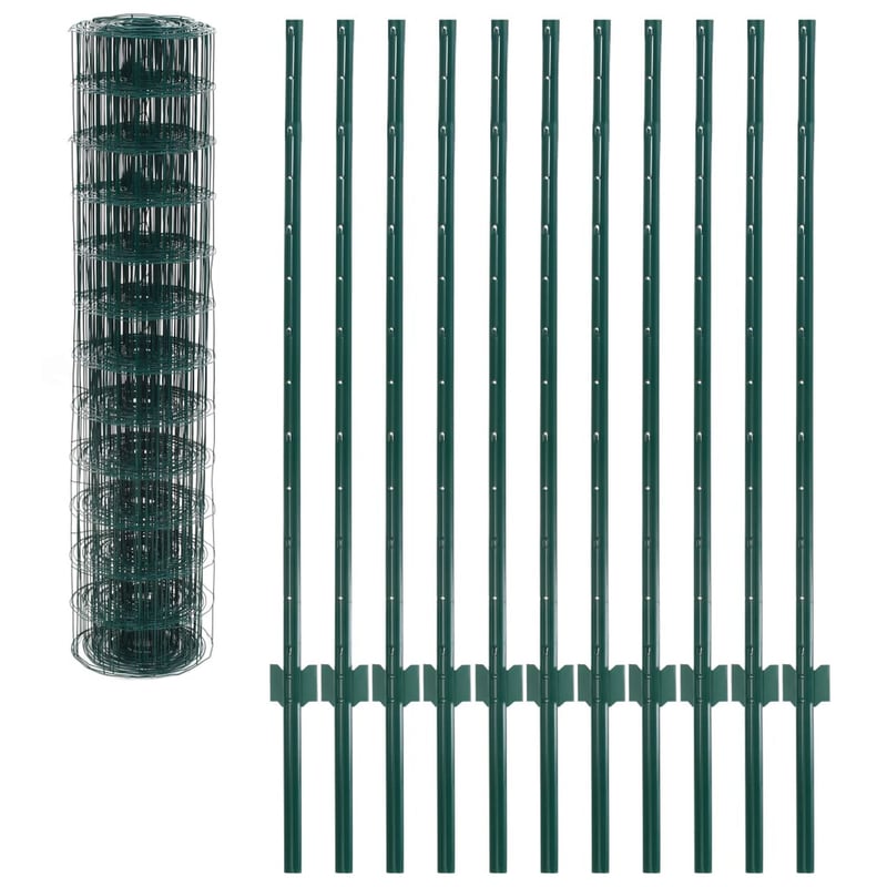 vidaXL Euro Fence zöld acélkerítés 20x1,2 m