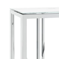 vidaXL ezüstszínű tálalóasztal üveg és rozsdamentes acél 110x30x70 cm 5