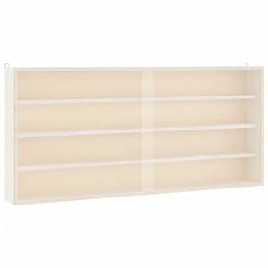 vidaXL Drevená vitrína na zberateľské predmety s dvierkami 80x8,5x37 cm – poškodená – poškodený vonkajší plexisklový kryt (stav: pozri 2. obrázok)