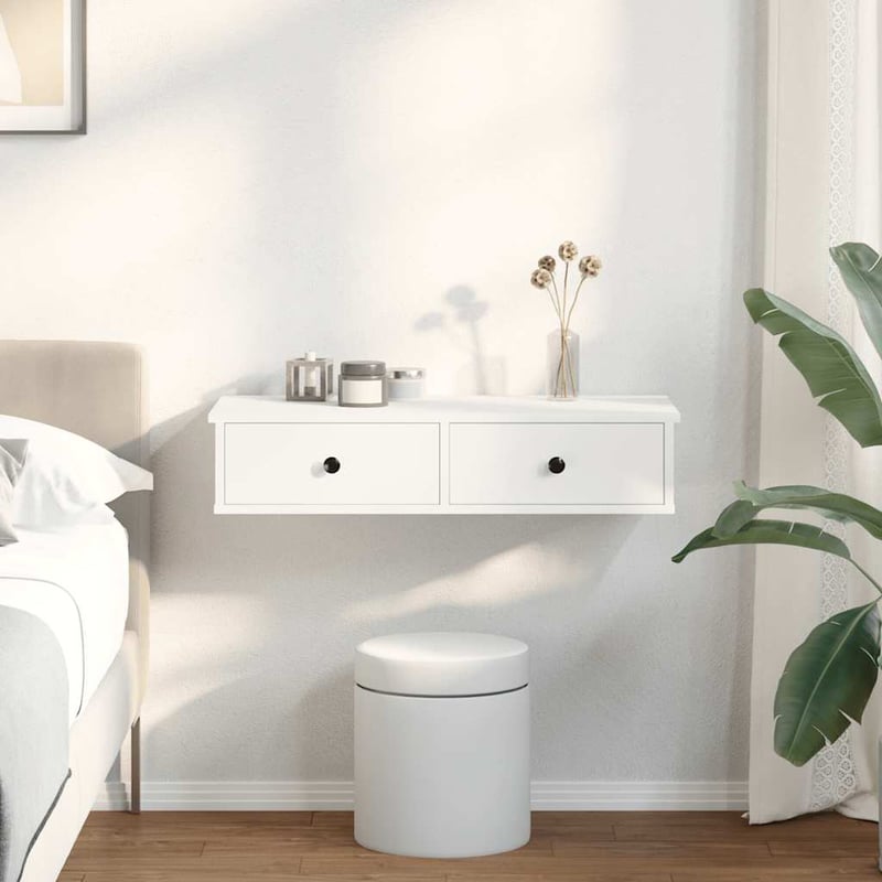 vidaXL Falipolc fiókokkal fehér 80x34x17 cm műszaki fa