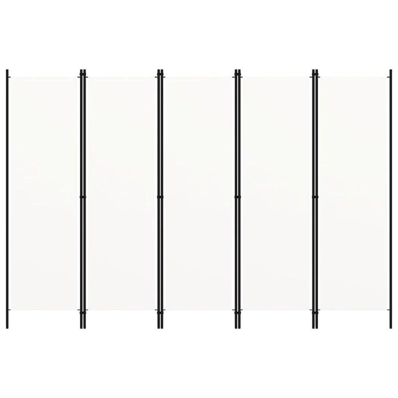 vidaXL fehér 5 paneles paraván 250x180 cm