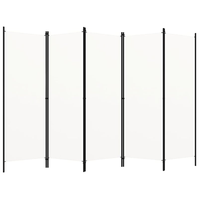 vidaXL fehér 5 paneles paraván 250x180 cm