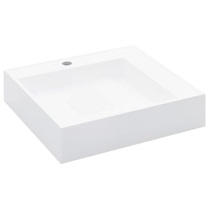 Umývadlo z liateho mramoru vidaXL, 50x50x12,3 cm – biele